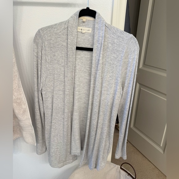 GUC Lou & Grey Cotton Drape Cardigan Light Gray size XS - Picture 1 of 3